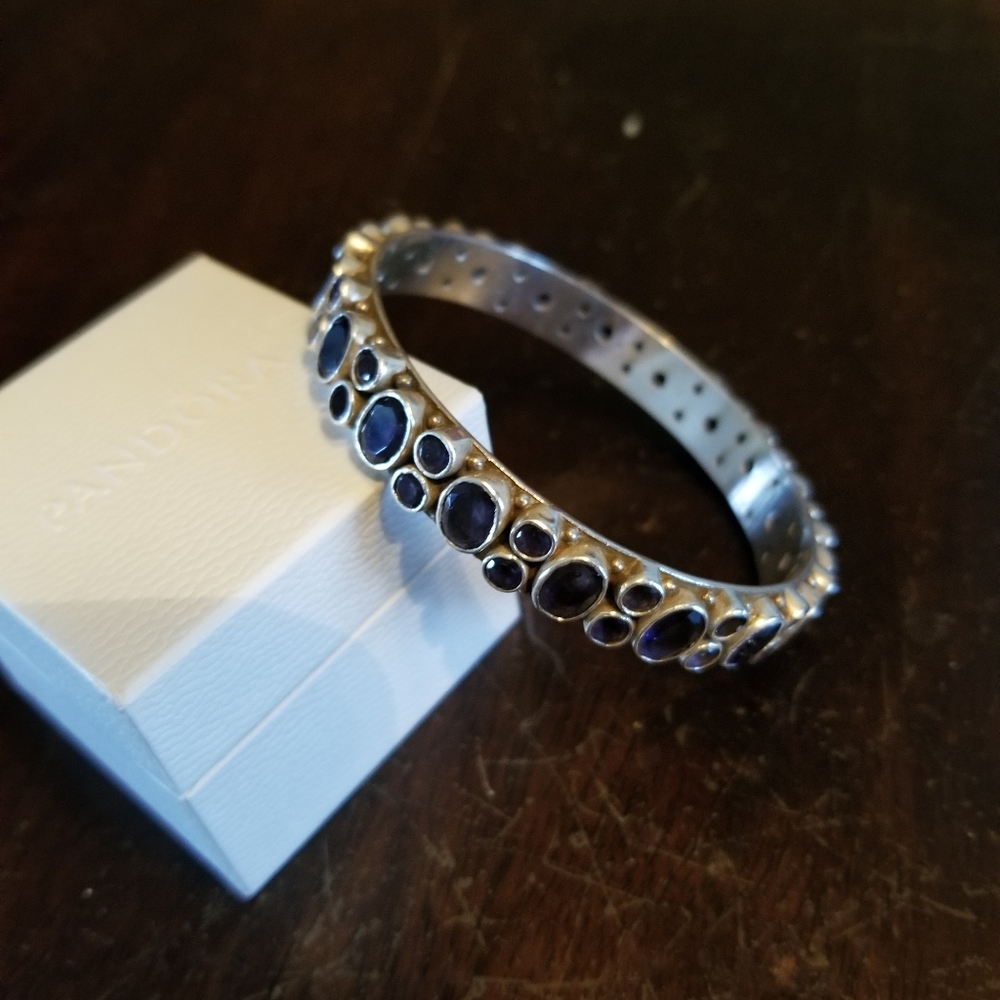 Iolite Sterling Silver Bangle